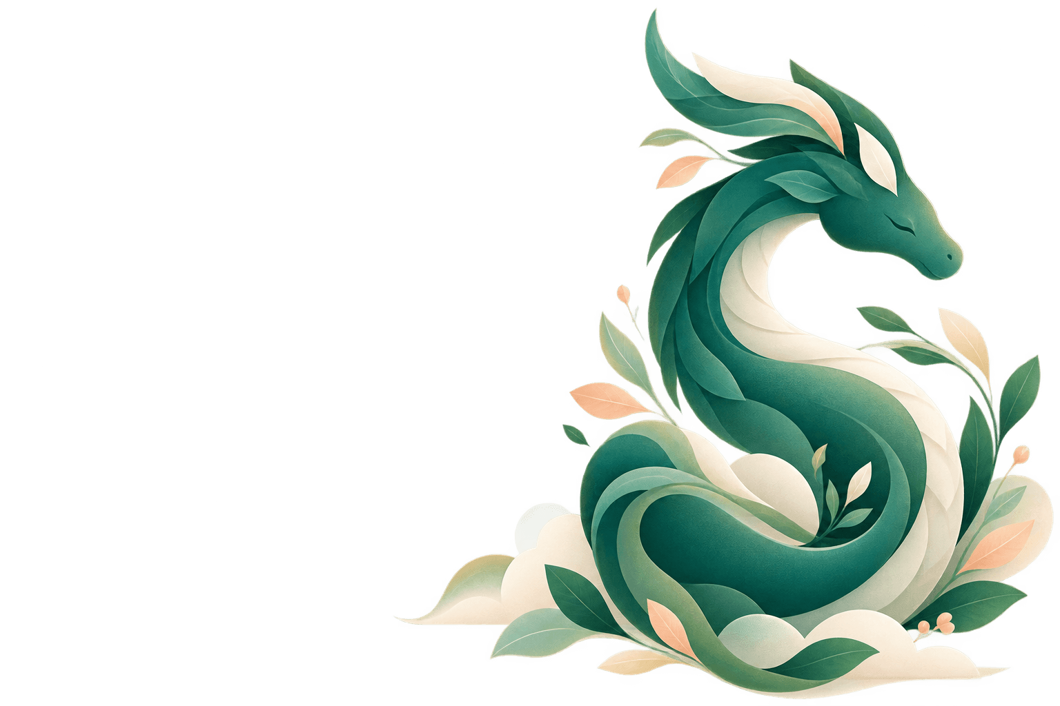A calm botanical GoalDragon guardian